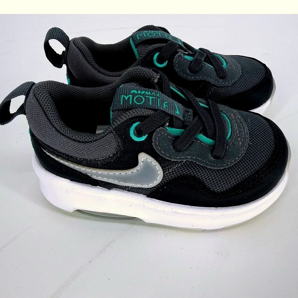 Nike Air Max‎ NWOT Motif Toddler Shoes Anthracite Grey Teal DH9390-002 Size 5C